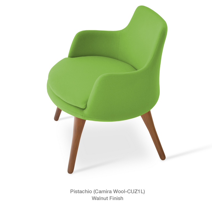 Buy Round Wide Wood Legged Lounge Chair | 212Concept
