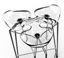 Detail view of Diamond modern barstool