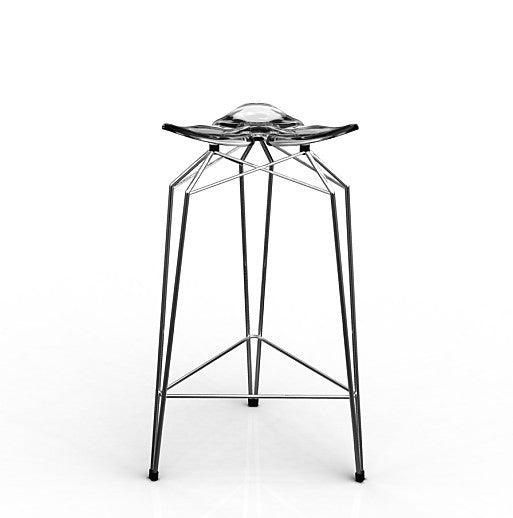 Diamond modern barstool with clear seat