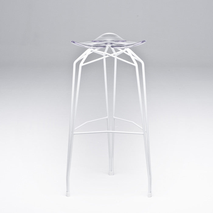 Diamond modern barstool with white legs