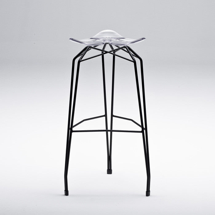 Diamond modern barstool with black legs