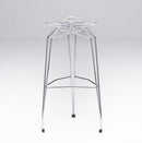 Diamond modern barstool with chrome- plated base