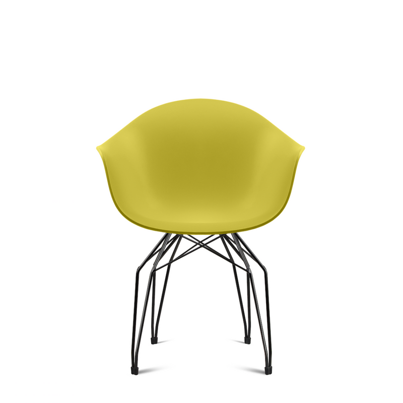 Buy Mid-Century Armchair Design With Diamond Shaped Legs in Mustard | 212Concept