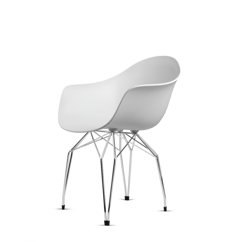 Buy Mid-Century Armchair Design With Diamond Shaped Legs in White | 212Concept