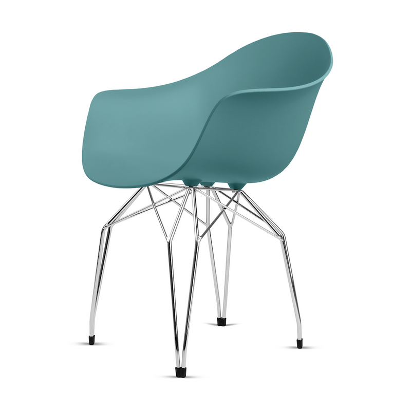 Buy Mid-Century Armchair Design With Diamond Shaped Legs in Blue | 212Concept