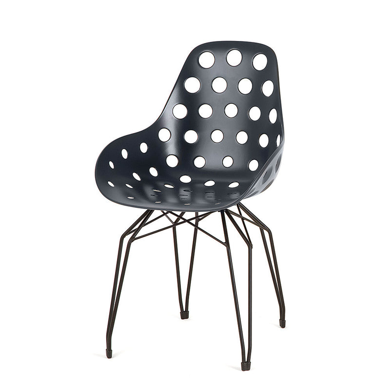 Modern Diamond Dimple Chair Black Shell | 212Concept