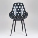 Modern Slice Dimple Armchair Front View Black Legs | 212Concept