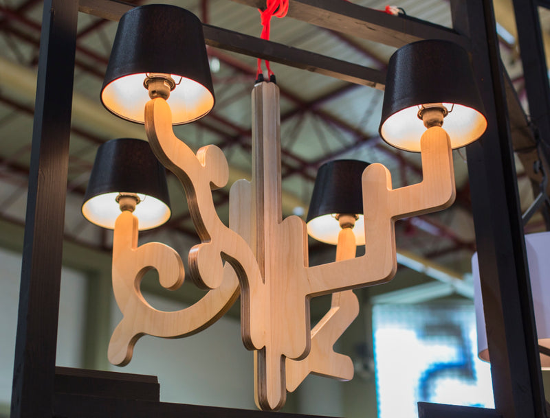 Modern Wooden Suspension Light in Color | 212Concept