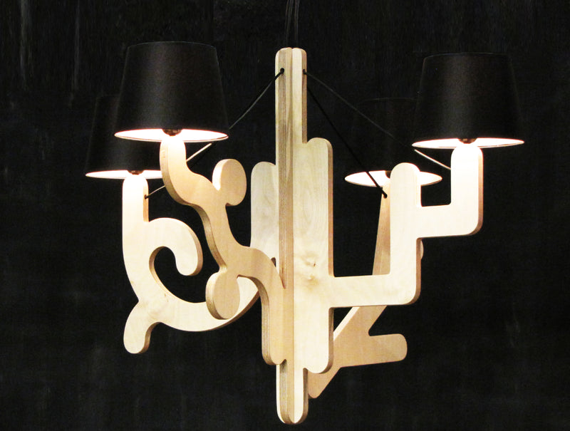 Modern Wooden Suspension Light in Color | 212Concept