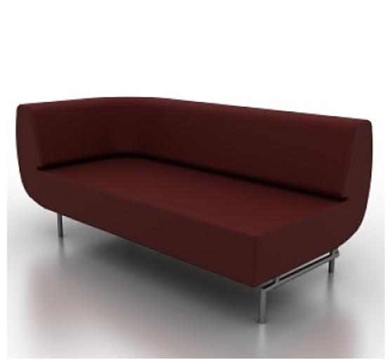 Durgu Modern sofa modular right corner in red fabric
