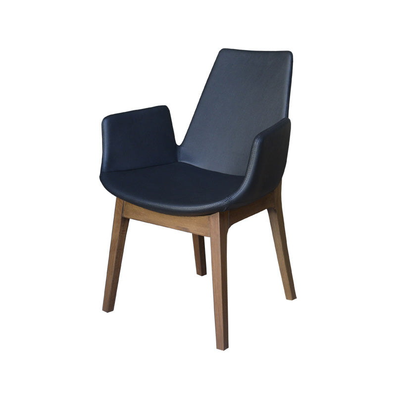 Eiffel Wood Armchair Dark Grey