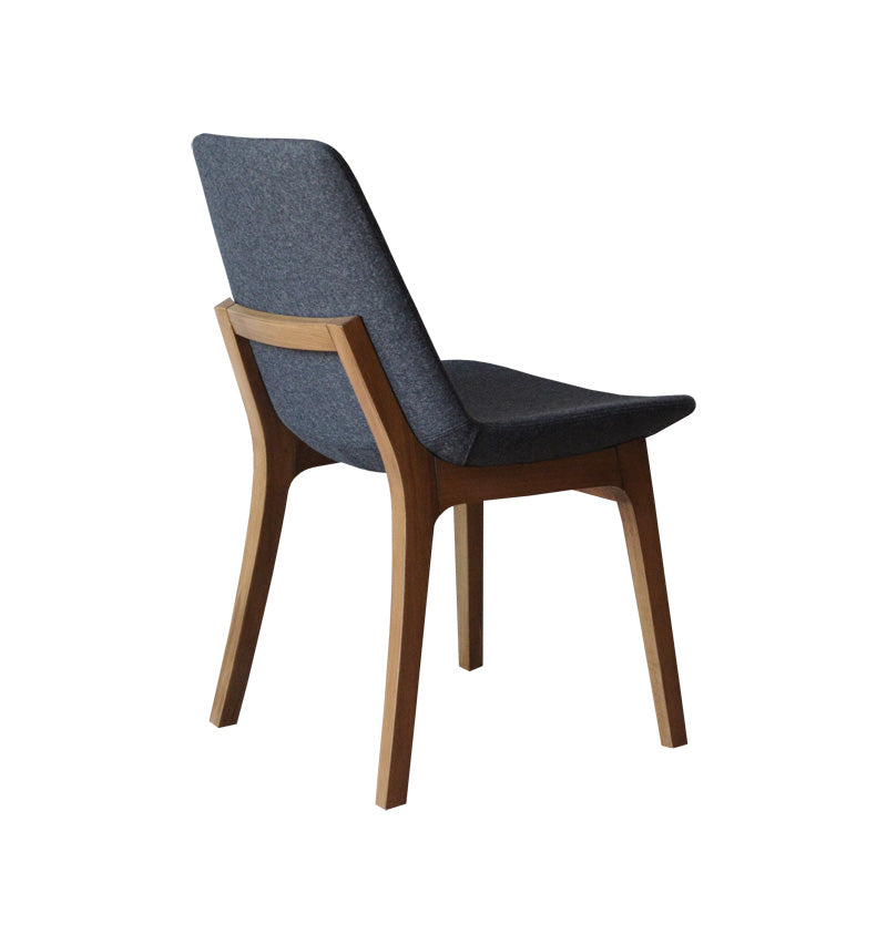 Eiffel Wood Chair Dark Grey Wool