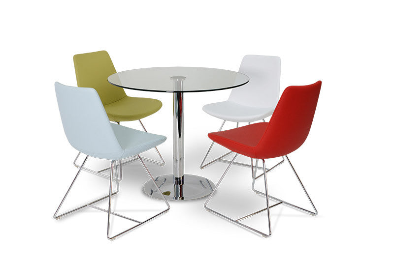 Modern Eiffel wire chairs in various leatherette color options