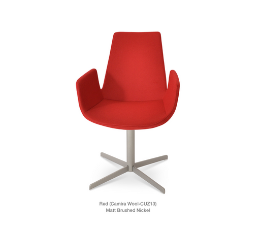 Shop For Eiffel 4-Star Swivel Red Armchair | 212Concept