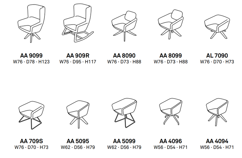 Arca Mini Chair 4-Spoke Aluminum Swivel Chair