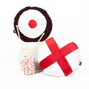 Equis Cushion by Paparajote in red and black