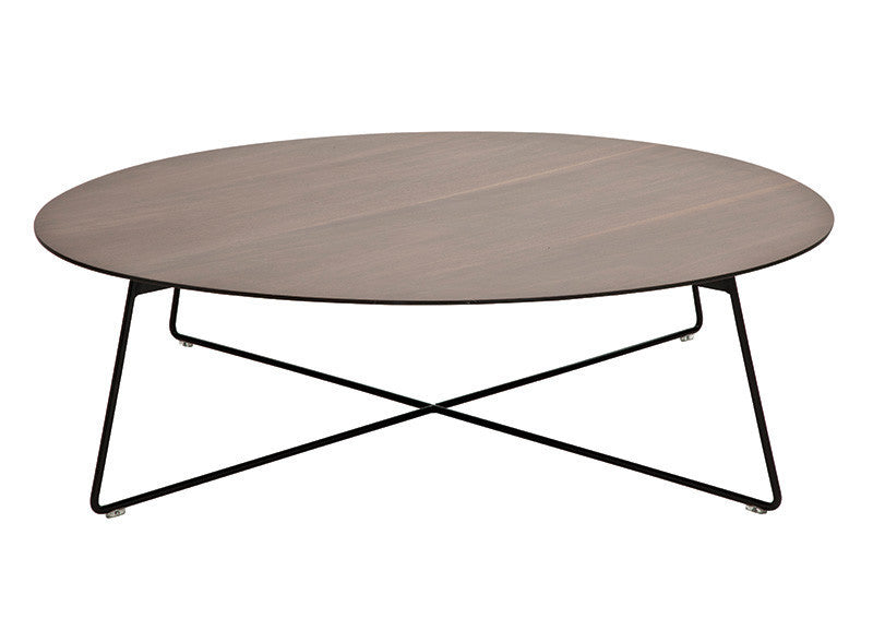 Buy Round Wooden Coffee Table with Custom Color Metal Base | 212concept