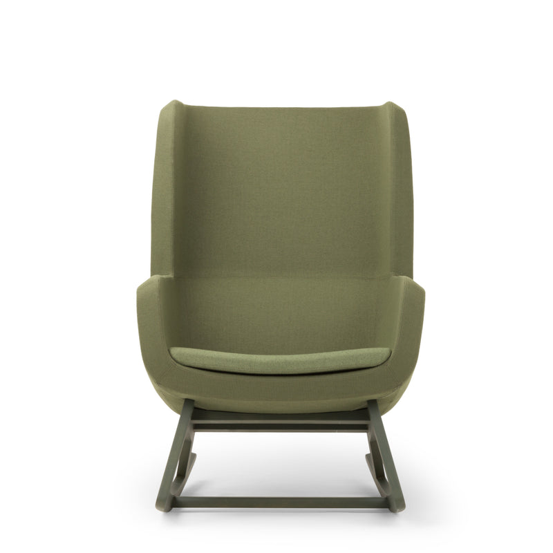 Arca Lounge High Back Chair w/Wood Base