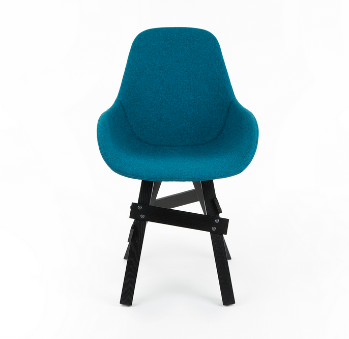 Buy Industrial Wood Legged Upholstered Chair | 212Concept