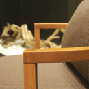 Kav Lounge Chair brown fabric close view by B&T Design