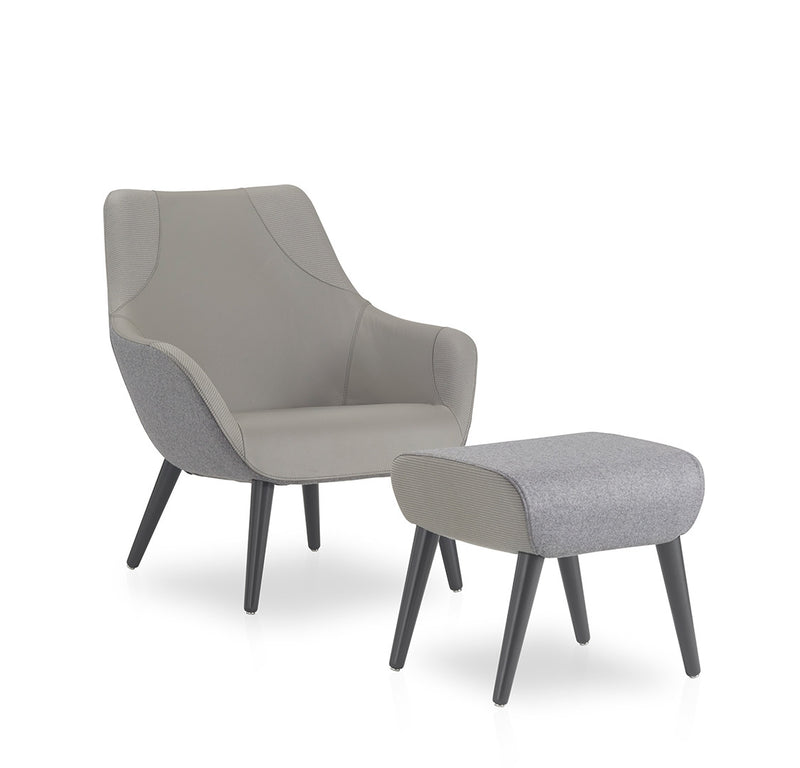 Buy Modern Curvy Dowel Legged Lamy Lounge Chair & Ottoman | 212Concept