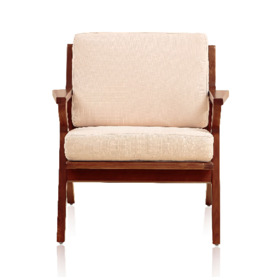 Buy Solid Ash Wood Frame Martelle Lounge Chair in Cream Fabric | 212Concept