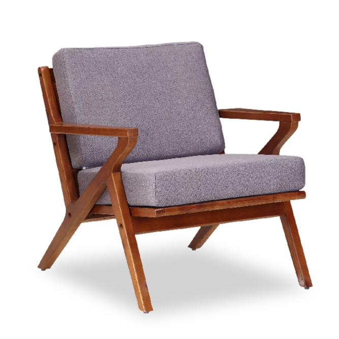 Buy Solid Ash Wood Frame Martelle Lounge Chair in Cream Fabric | 212Concept