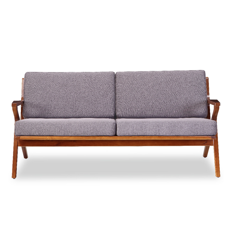Buy Solid Ash Wood Frame with Grey Fabric Upholstered Martelle Sofa | 212Concept