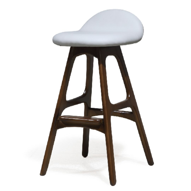 Buy Curvy Padded Seat Mellow Stool With Walnut Wood Legs | 212Concept