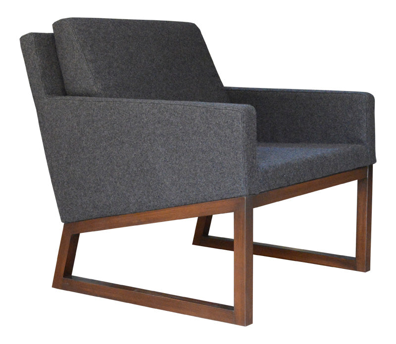 Nova Chair - Wood Base - Dark Grey Fabric