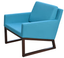 Nova Wood Armchair Camira Turquoise Wool