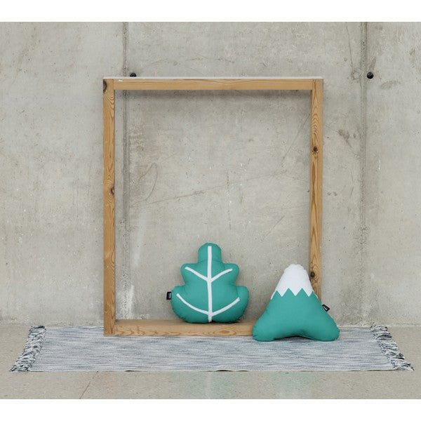 Modern Organic Mountain and Leaf Design Green/white Pillows