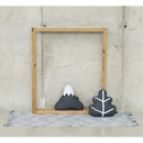 Modern Organic Mountain and Leaf Design Black/white Pillows