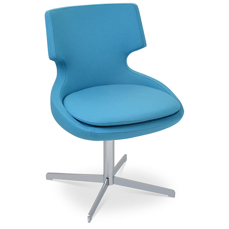 Shop For Sky Blue Wool Patara 4-Star Swivel Chair | 212Concept