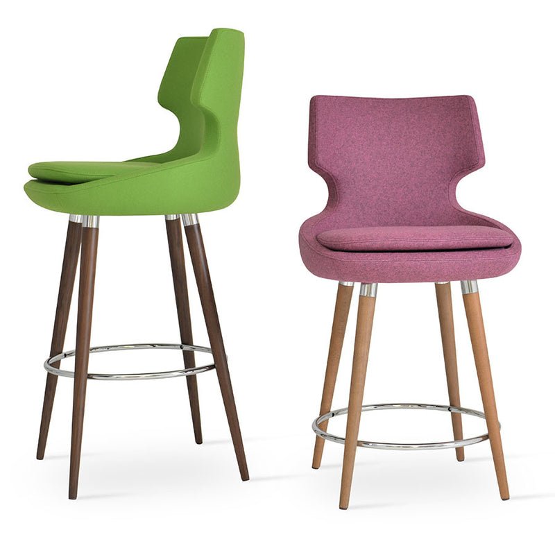 Buy Wide Seat Commercial Patara Wood Legged Bar Stool | 212Concept