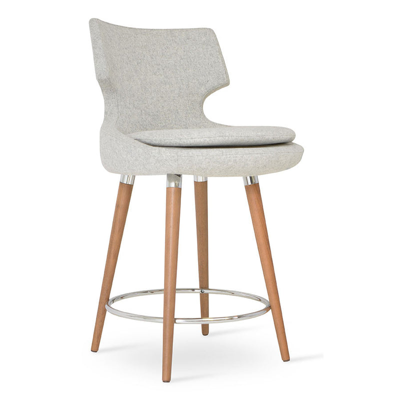 Buy Wide Seat Commercial Patara Wood Legged Bar Stool | 212Concept