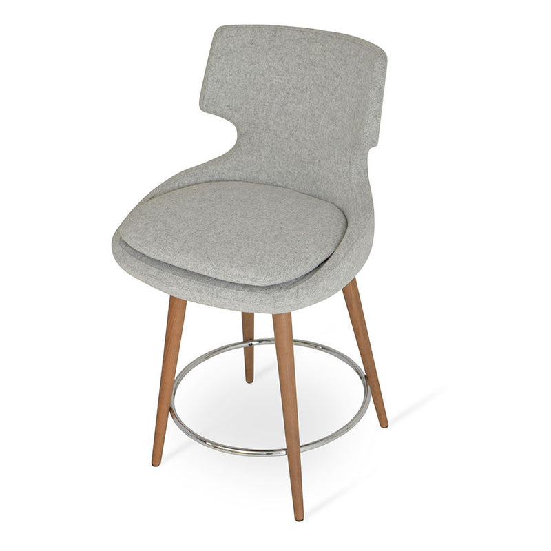 Buy Wide Seat Commercial Patara Wood Legged Bar Stool | 212Concept