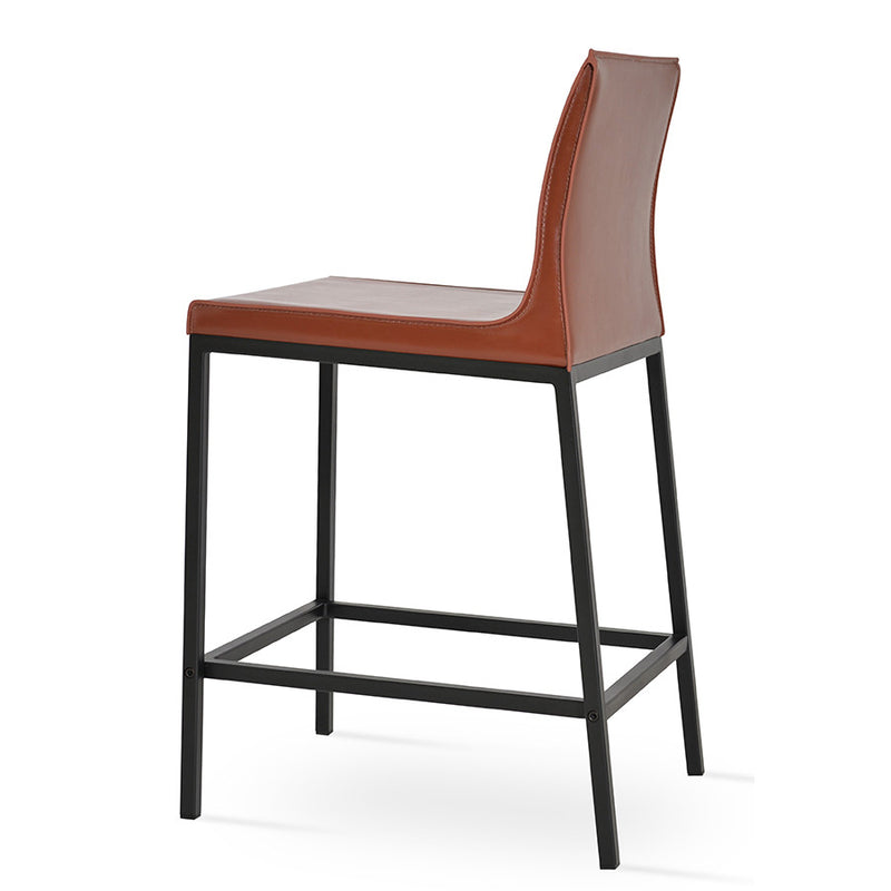 Buy Modern Slim Leather Steel Legged Stool | 212Concept