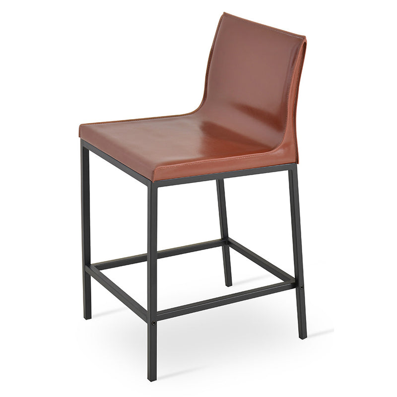 Buy Modern Slim Leather Steel Legged Stool | 212Concept