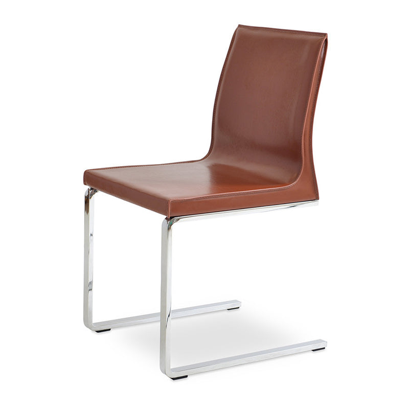 Buy Flat Sled Base Commercial Leather Dining Chair | 212Concept