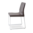 Buy Leather Upholstered Sled Base Commercial Dining Chair | 212Concept