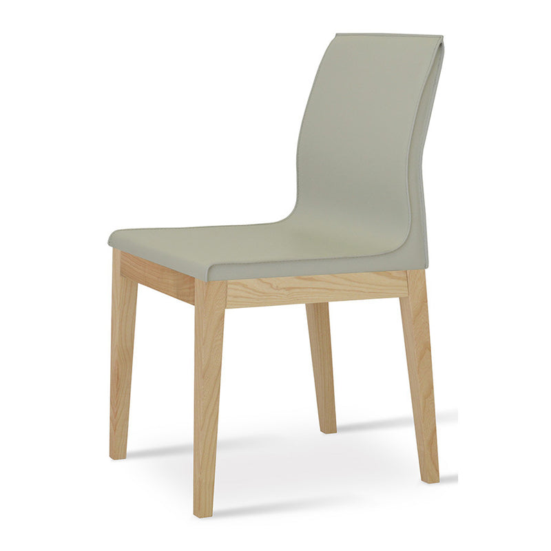 Buy Minimal Bonded Leather Wood Legged Dining Chair | 212Concept