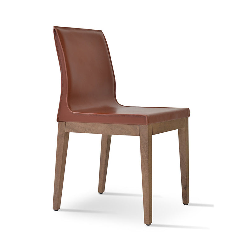 Buy Minimal Bonded Leather Wood Legged Dining Chair | 212Concept