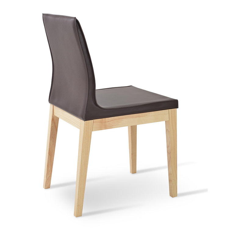 Buy Minimal Bonded Leather Wood Legged Dining Chair | 212Concept