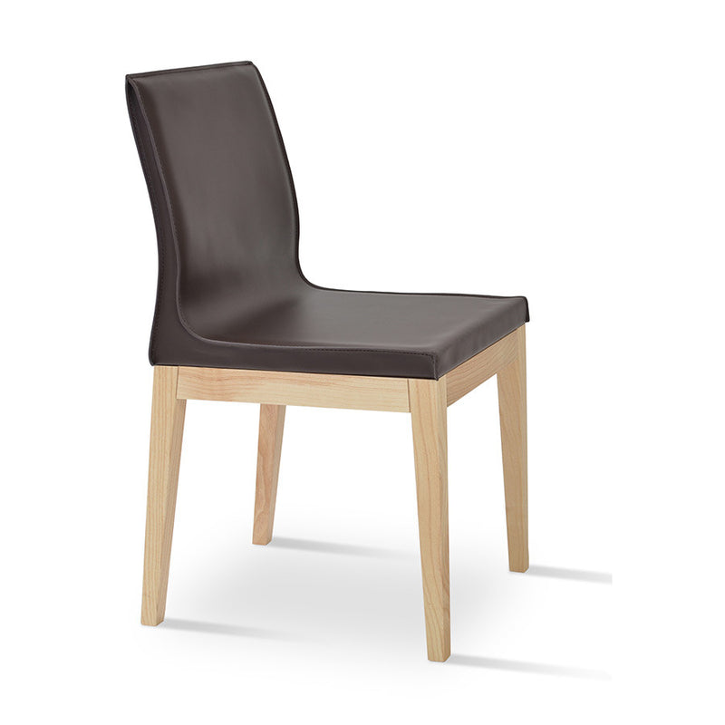 Buy Minimal Bonded Leather Wood Legged Dining Chair | 212Concept