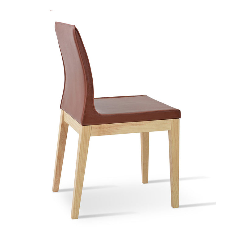 Buy Minimal Bonded Leather Wood Legged Dining Chair | 212Concept