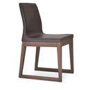 Buy Polo Wooden Sled Base Leather Upholstered Cafe Chair | 212Concept