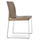 Buy Leather Upholstered Sled Base Commercial Dining Chair | 212Concept