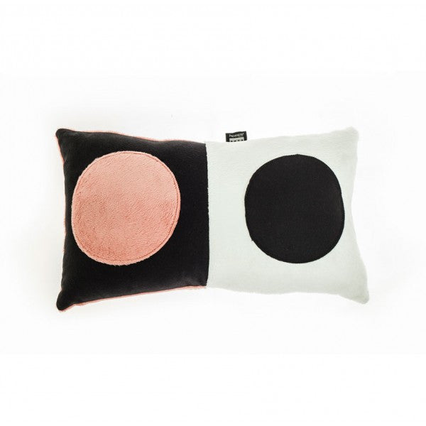 Pares-Nones Rectangle Pillow in White, Black and pink 
