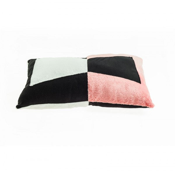 Modern Rectangle Pillow in black and pink